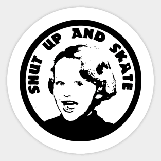 Shut up and skate riot grrrl skater shirt Sticker